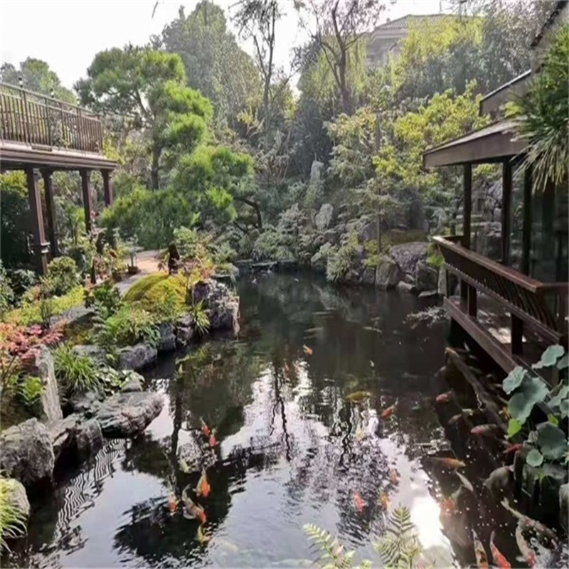 广灵庭院小型鱼池假山图片